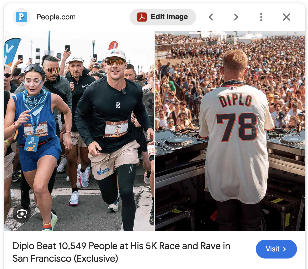 10,000 people at Diplo's run club