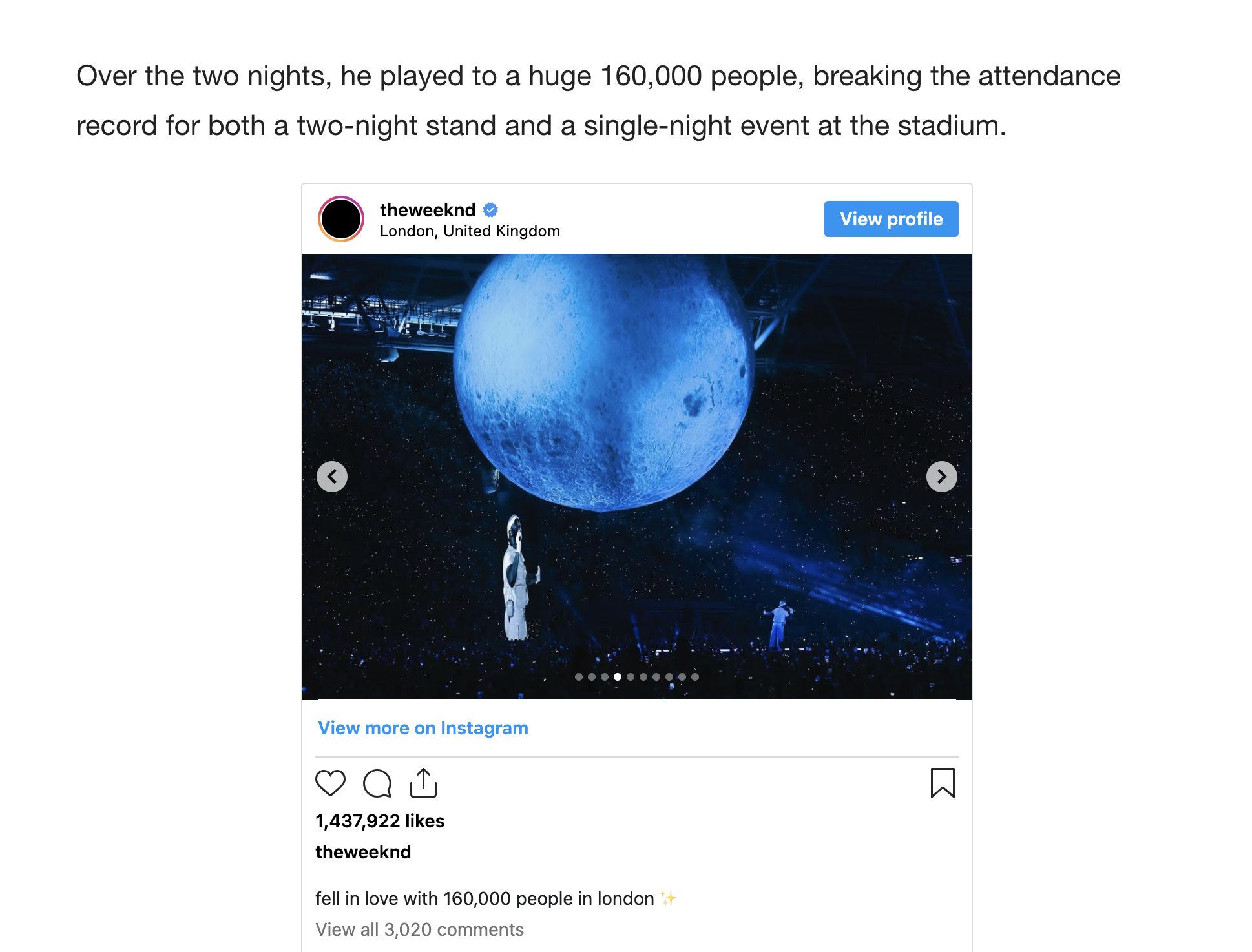 The Weeknd 2023 Record breaking